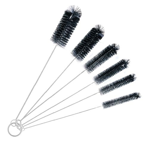 Brush Family Straw Cleaner Brush Set,6 Piece 12" Long Pipe Tube Bottle Brushes for Cleaning Narrow Neck Bottles,Coffee Maker,Glass Cups - size: 12 inch large diameters set (6pcs)