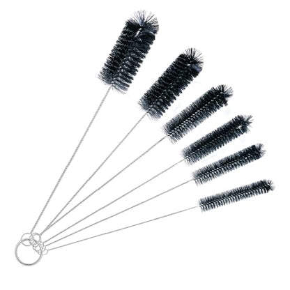 Brush Family Straw Cleaner Brush Set,6 Piece 12" Long Pipe Tube Bottle Brushes for Cleaning Narrow Neck Bottles,Coffee Maker,Glass Cups - size: 12 inch large diameters set (6pcs)