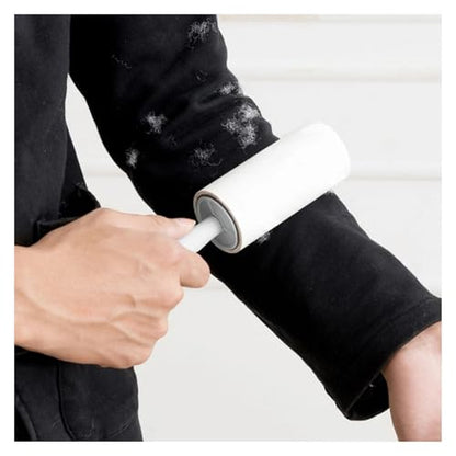 Lint Roller with Refills Sticky Remover Hair Pet Dog Clothes Sofa Dust Cleaning Remover Replaceable Roll Brush Cleaning Tool(Grey) - color: Gray