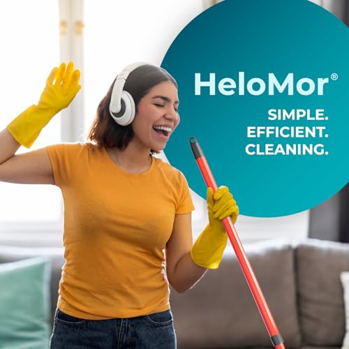 HeloMorSqueegee Broom Scrubbing Brush with Telescopic Long Handle for Garage, Patio, Deck, Tile and Shower (59 Inch (Metal Broom Handle)) - size: 59 Inch (Metal Broom Handle)