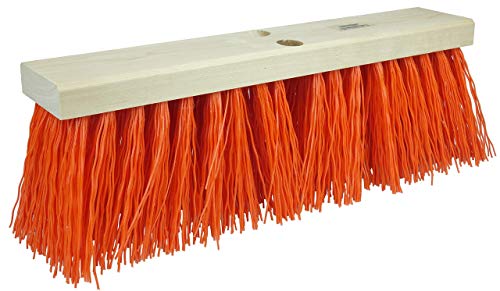 Weiler 42055 24" Street Broom, 5-1/4" Trim Length, Orange Polypropylene Fill, Made in the USA - size: 24", style: Orange Polypropylene