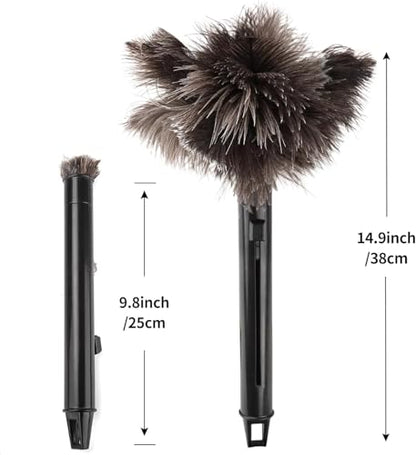 Feathers Dusters plumero para polvo mini Brown Washable Reusable Feathers ABS Mini Duster plumero de Plumas de Avestruz with Handle, for Household Sweeping Plumeros