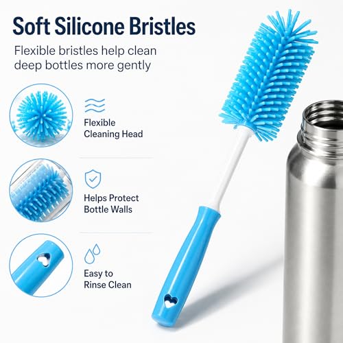 4 Pack Water Bottle Cleaning Kit Water Bottle Cleaner Brush for Owala FreeSip 24oz/32oz/40oz, Straw Brush for Stanley, Sport Bottles, Water Bottles, Cups