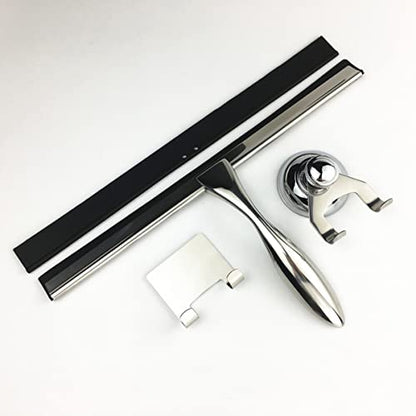 3pcs Shower Squeegee Stainless Steel Suction Cup Holder for Glass Tile Mirror Cleaning