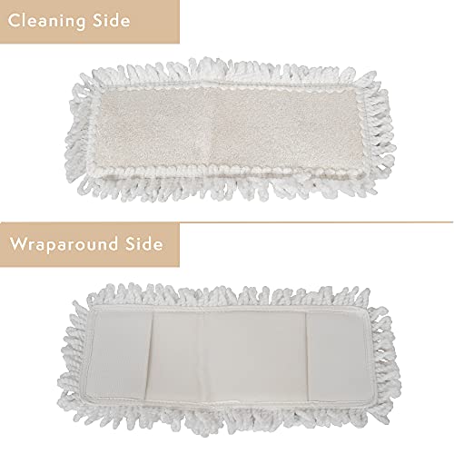 Harper Live.Love.Clean. Bamboo 2-in-1 Smooth Surface Wet/Dry Dust Mop with (2) Washable Wraparound Pads for Cleaning Dust, Pet Hair & Fine Dry Dirt - style: Bamboo Household Wet/Dry Mop