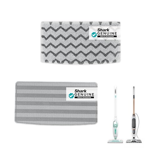 Shark Genuine Steam Mop Replacement Pads 2 Pack – 1 Dirt Grip & 1 Scrub Pad Included, Machine Washable, Designed for Sealed Hard Floors, Compatible with Shark S1000 & S2000 Series ONLY, 1153FCS2000