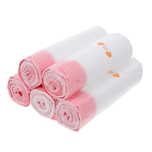 Heavy Duty Drawstring Trash Bags 5pcs 45x50cm Thickened Kitchen Garbage Bags White Portable for Home Waste Disposal
