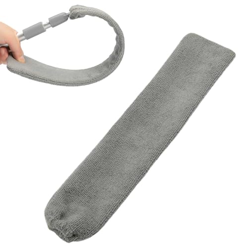 Under Appliance Cleaning Brush – Extendable Gaps Duster with Long Handle, Flexible Dust Cleaner for Tight Spaces and Hard-to-Reach Areas | Perfect for Kitchen, Bedroom, Living Room, Home Maintenance - color: Grey Replacement Cloth