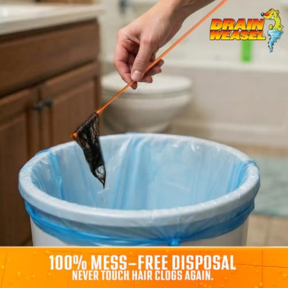 FlexiSnake Drain Weasel Refill - Sink Snake Hair Clog Remover Tool, Sink, Pipe, Bathroom, Bathtub Drain Cleaner, 18-inch Long Flexible Disposable Wands, Made in The USA, 5 Pack - style: 5 Pack