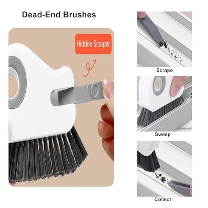 2 in 1 Groove Cleaning Brush Window Track Cleaning Tools, Multifunction Crevice Brush with Hard Bristle and Hidden Scraper, Kitchen Brush Window Track Cleaner for Sliding Door Track, Sill (2Pcs) - color: 2pcs