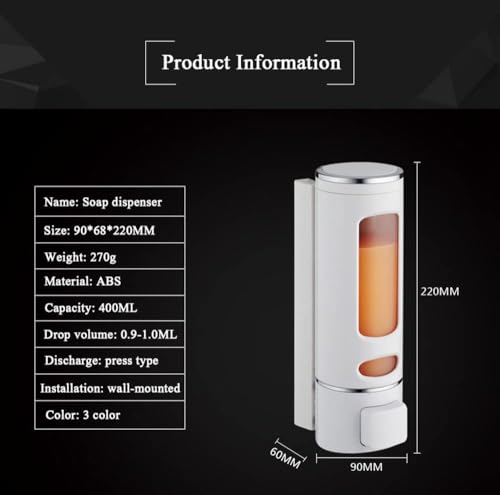 Liquid Soap Dispenser Wall Mount, 1 Chamber Bathroom Shower Pump Dispenser,Press Manually Lotion Soap Dispenser Use for Shampoo, Soap, Conditioner, Shower Gel, for Bathroom Kitchen Hotel (Gold) - size: 1 Chamber