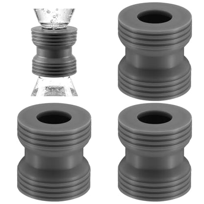 3 Pack Bottle Emptying Kit Soap & Lotion Bottles Saver Connector Coupler Transfer Connector Between Bottles for Soap, Lotion, Shampoo, Conditioner, 1.54 x 1.61 Inches(Grey) - color: Gray