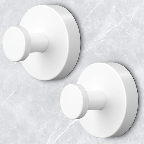 Shower Hooks for Inside Shower,Suction Cup Hooks for Glass Window,Removable Towel Hooks for Bathrooms,2 Packs(White) - color: White, size: 2 Pack