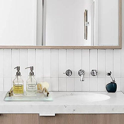 JASAI Antique Design Soap Dispenser with Rust Proof 304 Stainless Steel Pump, Refillable Glass Soap Dispenser with 10Pcs Clear Stickers, Premium Kitchen & Bathroom Soap Dispenser - color: 1 Pack