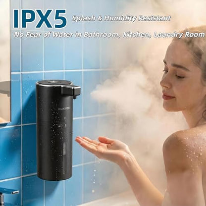 Touchless Automatic Liquid Soap Dispenser | USB Rechargeable Wall Mount 400ml Sensor Electric Hand Soap Dispenser Bathroom Kitchen Black - color: Black Liquid