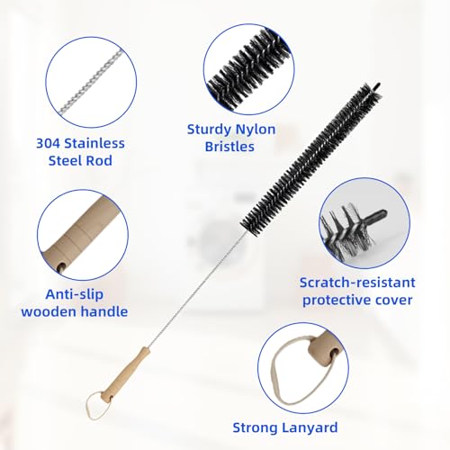 Dryer Vent Cleaner Kit 5 Pack for Fire Prevention-Home Essentials Long Flexible Dryer Vent Brush for Lint Trap-Multipurpose Household Cleaning Tools