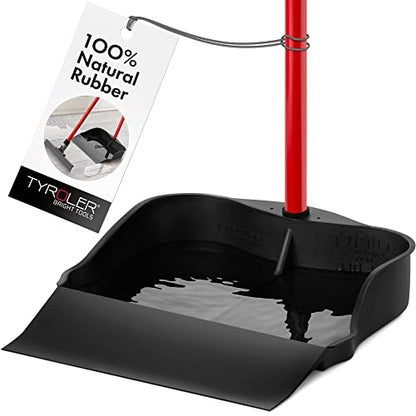 Tyroler Multi-Purpose Large 100% Rubber Dustpan for Dry & Wet Floor | New 105 cm Long Aluminum Anti-Rust Handle | Compatible with Any Size Broom and Squeegee | Floor Cleaning Indoor and Outdoor