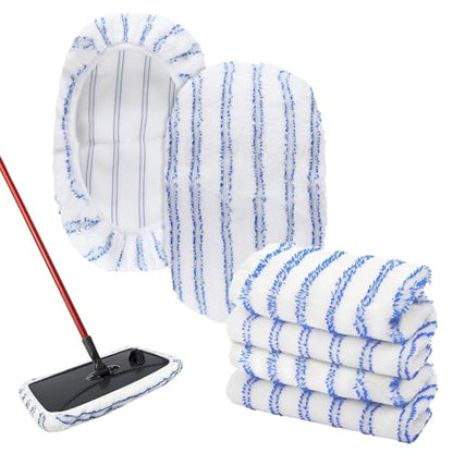 6 Pack Microfiber Mop Pads Covers Replacement Compatible with Oceda,Terry Cloth Mop Refills 15x8 Inch Pads for Wet Dry Hardwood Floor Cleaning, Washable & Reusable Mopping Pads - size: 6 Pack