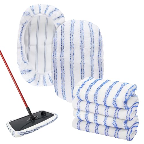 6 Pack Microfiber Mop Pads Covers Replacement Compatible with Oceda,Terry Cloth Mop Refills 15x8 Inch Pads for Wet Dry Hardwood Floor Cleaning, Washable & Reusable Mopping Pads - size: 6 Pack