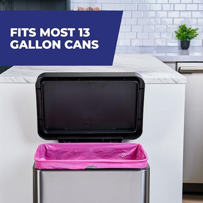 Hefty Ultra Strong 13 Gallon Trash Bags, Tall Kitchen Trash Bags 13 Gallon Size, Resist Leaks, Punctures, and Rips, Continuous Odor Control, Pink, Fabuloso Watermelon Scent, 110 Bags - size: 1 Count (Pack of 110), style: Fabuloso Watermelon- Pink