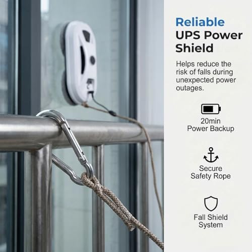 2026 New Automatic Window Cleaning Robot, Robot Window Cleaner with AI Intelligent Positioning & Edge Detection & 2800Pa Suction, Anti-Drop Safety for High-Rise Glass & Large Bay Windows (1Set) - color: 1set
