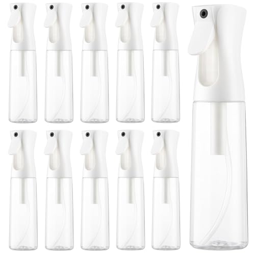 10 Packs 6.8Oz/200ML Spray Bottle For Hair – Ultra Fine Mist Sprayer, Continuous Mister Spray Bottle for Hairstyling, Cleaning, Plants, Pets, Barbers, Salons, Essential Oil Scents - color: Clear-6.8OZ