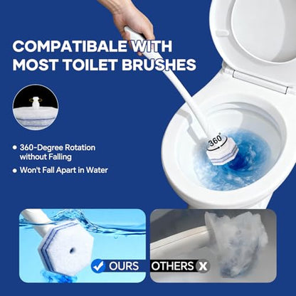 80 Toilet Bowl Refills Fits for Clorox Toilet Brush, Upgrade 3-Layer Disposable Bowl Cleaner Refills for Bathroom Cleaning, 2X Cleaning Power, No Falling Apart - size: 1 Count (Pack of 80)