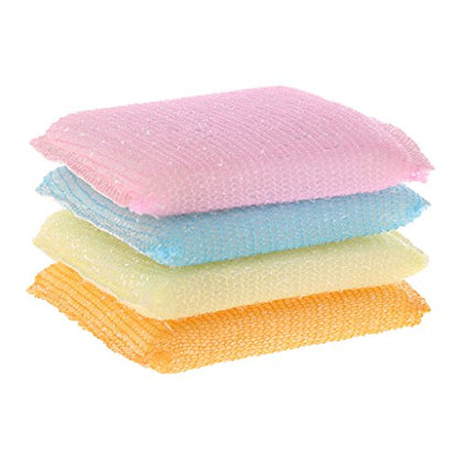 Kitchen Scouring Pads, 4-Pack Soft Sponge Scrubber, Non-Scratch Pads for Pots, Pans, Sink, and Cookware