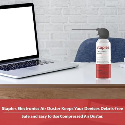 Staples Compressed Air Duster – 10 oz. Can for Electronics, Keyboards & Office Devices