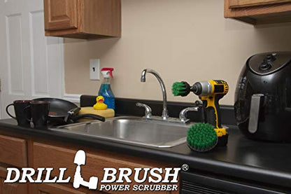 Drill Brush Kitchen Cleaning Supplies - Brush for Drill Oven Cleaning - Home Cleaning Brushes - Drill Brush Microwave Scrubber Set - Kitchen Sink Drill Scrub Attachment - Pots and Pans Cleaning Tools - color: Green