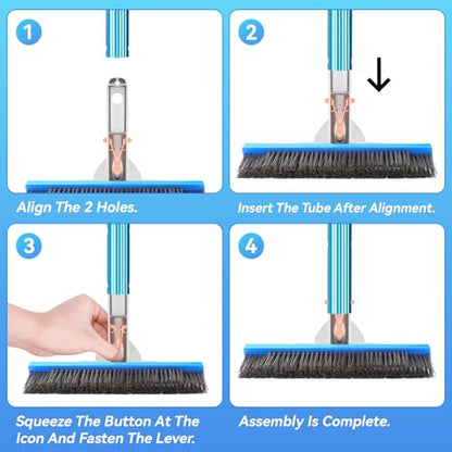 10-Inch Stainless Steel Pool Brush - Heavy Duty Pool Cleaning Brush for Concrete & Gunite Pools, Deep Cleaning Tool for Walls & Floors - Durable Wire Bristle Brush Head - size: 10 inch