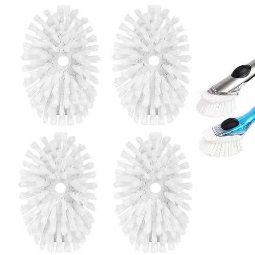 4 Pack Brush Refills for OXO Dish Brush, Brush Head Replacement OXO Dish Brush Replacement Head（White Square） - color: White