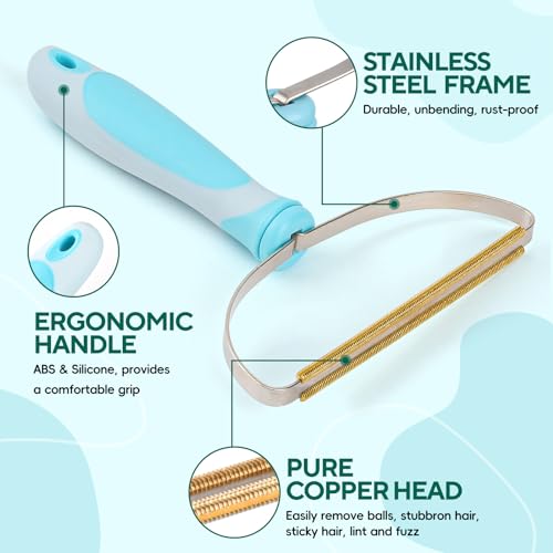 Pet Hair Remover, Retractable Carpet Scraper Rake, Portable Carpet Scraper of Dog Cat Hair Remover for Embedded Fur Removal from Carpet, Stair or Rug