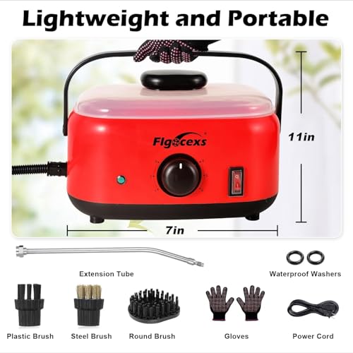Steam Cleaner,2500W High Temperature High Pressure Steam Cleaner with 3 Brush Heads, Portable Steam Cleaners with 1.5L Tank For Car Detailing Kitchen Bathroom Floors(White) - color: White Black