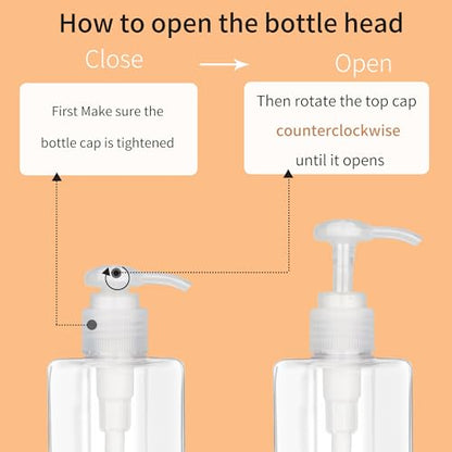280ml (9.5oz) Pump Bottle Dispenser Jansburg 2 Pack Refillable Flat Square Plastic Lotion Dispenser Leakproof Empty Lotion Pump Bottle for Essential Oil Soap Lotion Shampoo Clear - color: Clear