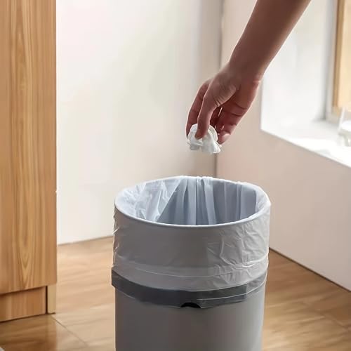 Extra Thick Drawstring Trash Bags - 45 Count (3 Rolls), Large Portable Kitchen Waste Bags for Home Use, Durable Garbage Bags with Easy Tie Closure, Gray
