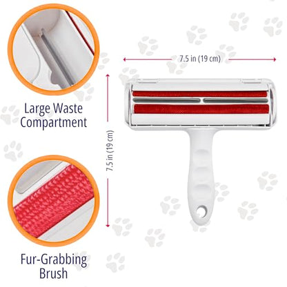 Reusable Pet Hair Remover Roller - Dog and Cat Hair on Couch, Bedding, Car, Rugs & Furniture - Portable and Eco-Friendly (White/Purple) - color: White/Purple
