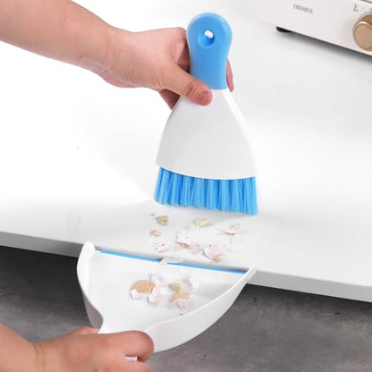 NACENA Mini Dustpan and Brush Set 2 Pack, Small Broom and Dustpan Set Dust Pan and Mini Hand Broom Dustpan and Broom Combo Compact for Home Table Keyboards Sofa Kitchen, Dark & Blue - color: Dark Blue, size: 2 packs