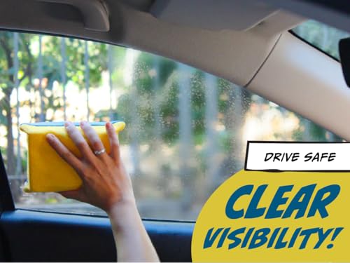 Sponge - Window Cleaner Tool for Car Windshield, Mirrors, Glass - Non-Scratch, Super Absorbent Window Cleaning Sponges - Car Cleaning Supplies 2-Pack - 6 X 4.5 X 2 in