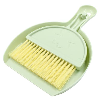Hitefu Small Broom and Dustpan Set, Mini Dust Pans and Brush Set, Broom with Dustpan Combo Set for Home Cleaning, Sofa, Kitchen, Table, Countertops, Storage Shelves & Pets Area(Green) - color: Green