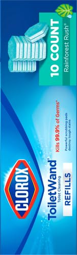 CLOROX ToiletWand Toilet Cleaner Refills, Toilet brush, Rainforest Rush, 10 Count (Pack of 6) - size: 10 Count (Pack of 6)