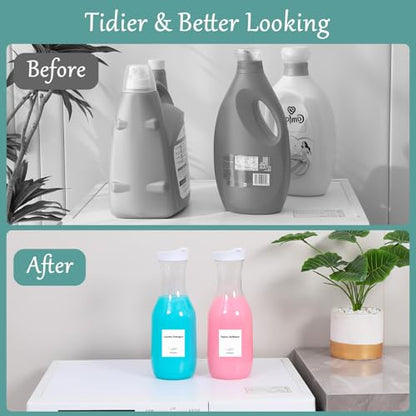 Laundry Detergent Dispenser BY VEGEVIGI, 54OZ Laundry Soap Disepenser, Liquid Laundry Detergent Container Organizer, Plastic Fabric Softener and Powder Detergent Dispenser, 3PACK - color: 3p