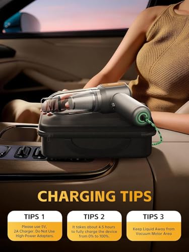 REWONDER Car Vacuum Cleaner High Power, 22000Pa Vacuum Cleaner & 110000RPM Air Duster, Handheld Vacuum with 7800mAh Battery, Storage Bag & Multi-Nozzles for Car, Home, Office - color: Golden
