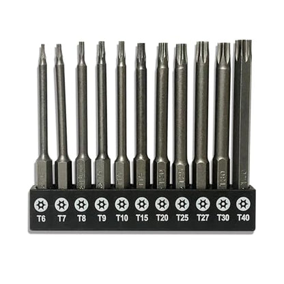 aiyun 11-Piece Shark Vacuum Screwdriver Security Bit Set, S2 Steel Magnetic Security Screwdriver Set 3 Inch Star Driver Bit Set Screwdriver for Shark Vacuum T6-T40 (75mm Length) - size: 75mm Length (T6-T40)