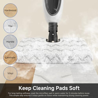 SIMPLUS Steam Mop, 8-in-1 Steam Cleaner, 17S Heat Up, Floor Steamer Double-Sided Flip Design, Suitable for Kitchen, Bathroom, Wood Floor, Tile, Windows, Clothes, Whole Home Cleaning