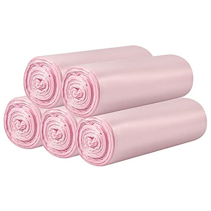 5 Rolls Small Trash Bags - 100 Counts Durable 4 Gallon Small Garbage Bags for home office kitchen Bathroom Bedroom Trash Can liners（Pink） - color: 100 Count Pink