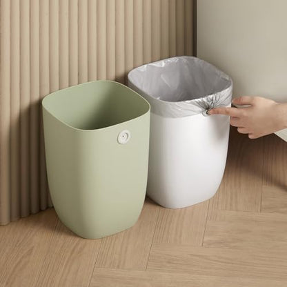 Bathroom Trash Can, Plastic Rectangular Garbage Can with Trash Liner Holder for Bedroom, Living Room, Small Indoor Waste Basket, 7L, White - color: ( New Model ) White