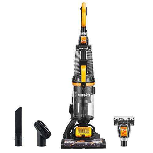 Eureka Powerful Upright Vacuum Cleaner for Home Pet Hair, Lightweight Household Upright Vacuum for Carpet and Hard Floor, MaxSwivel Pro NEU350 with Pet Tool, Yellow - color: Yellow, size: MaxSwivel Pro NEU350 with Pet Tool