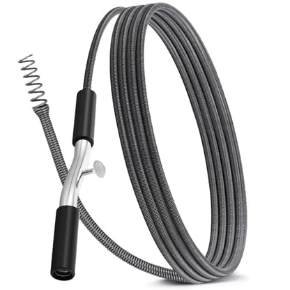Threlaco 25 ft Drain Auger Plumbing Snake for Heavy Deep Blockages 3/8" Diameter Flexible Plumbing Cables Drain Snake for Kitchen Bathroom Shower Sink Cleaning Drainage Clogs - size: 25 Ft, 3/8" Diameter