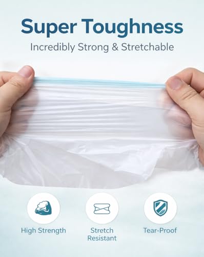 60 Count Drawstring Trash Bags for Kitchen & Home, 4-5 Gallon Large Capacity, Leak-Proof & Tear-Resistant, Easy to Tie & Carry, 45x50cm